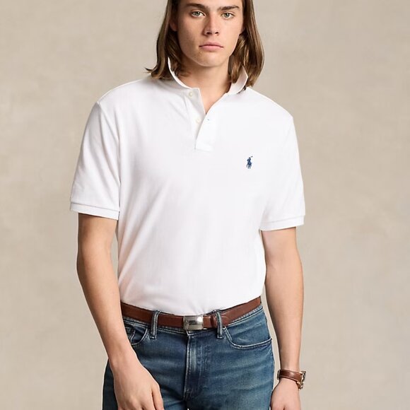 POLO Ralph Lauren Men's Beige Cotton Mesh/Piqué Knit Polo Shirt - Classic Fit XL - Picture 5 of 6